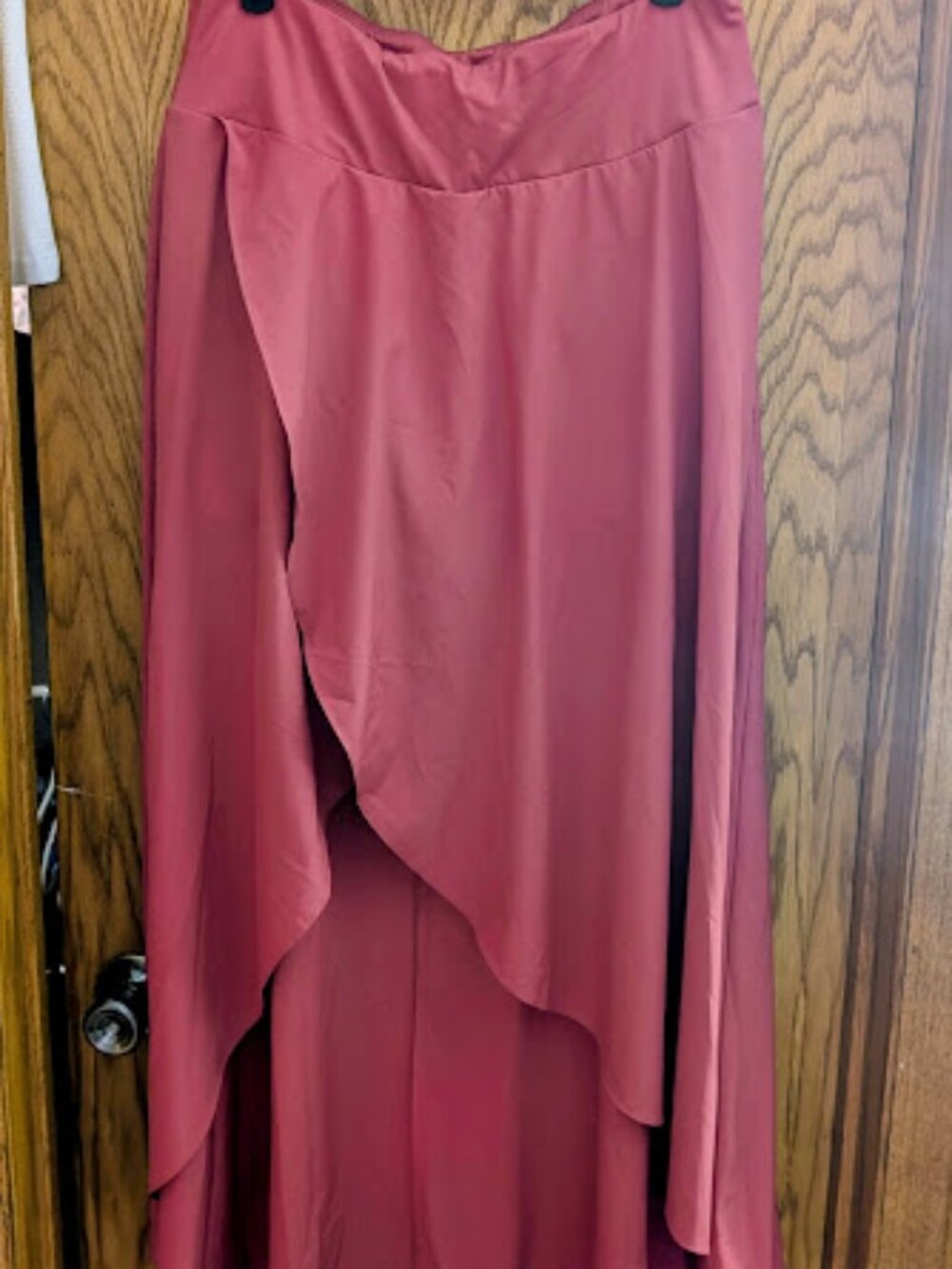 Halara High Waisted Asymmetrical High Low Wrap Maxi Skirt Mauve Pink Large